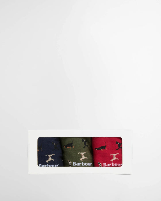 (Barbour) Dock Socks Gift Set - Navy/Red/Green (Men's)