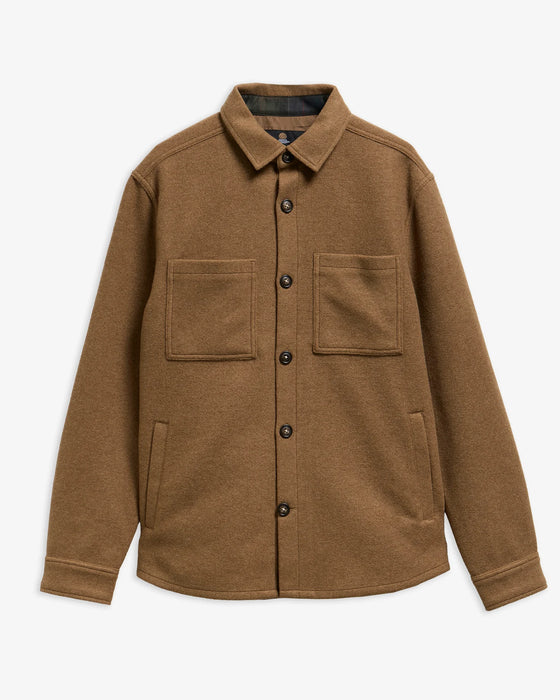 (Barbour) Marltown Tailored Wool-Blend Overshirt - Sandstone (Men's)