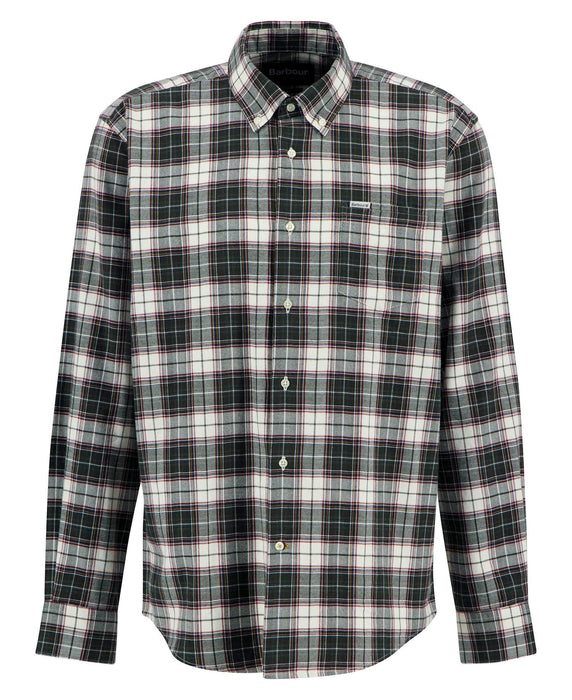 (Barbour) Telfield Regular Long-Sleeved Shirt - Olive (Mens)