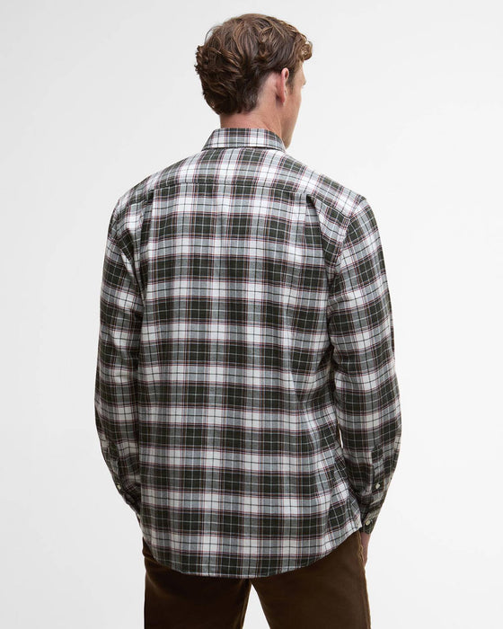 (Barbour) Telfield Regular Long-Sleeved Shirt - Olive (Mens)