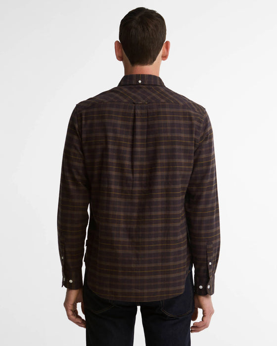 (Barbour) Mineral Tartan Authentic-Fit Long-Sleeved Shirt - Dried Bracken (Mens)