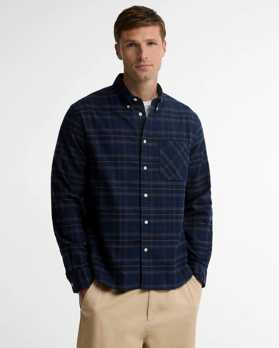 (Barbour) Mineral Tartan Authentic-Fit Long-Sleeved Shirt - Midnight Loch (Mens)