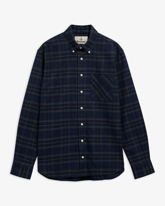 (Barbour) Mineral Tartan Authentic-Fit Long-Sleeved Shirt - Midnight Loch (Mens)