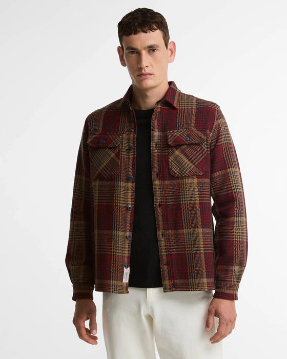 (Barbour) Millom Relaxed Houndstooth Shirt - Red (Men's)