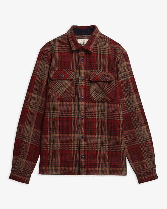 (Barbour) Millom Relaxed Houndstooth Shirt - Red (Men's)