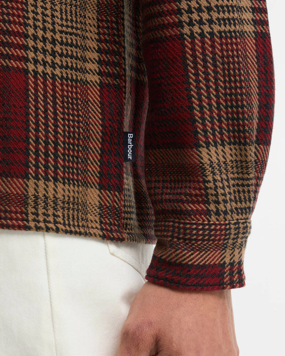 (Barbour) Millom Relaxed Houndstooth Shirt - Red (Men's)