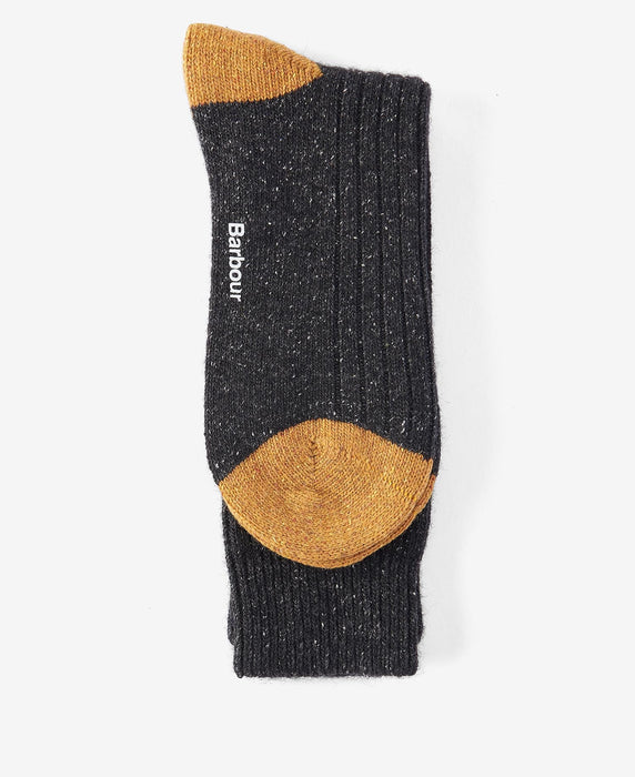 (Barbour) Houghton Socks - Charcoal-Ochre (Men's)