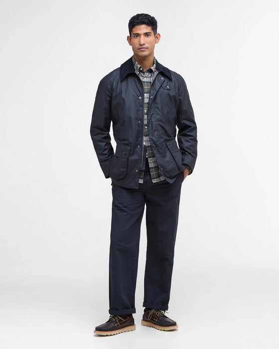 (Barbour) Ashby Waxed Jacket - Navy (Men's)