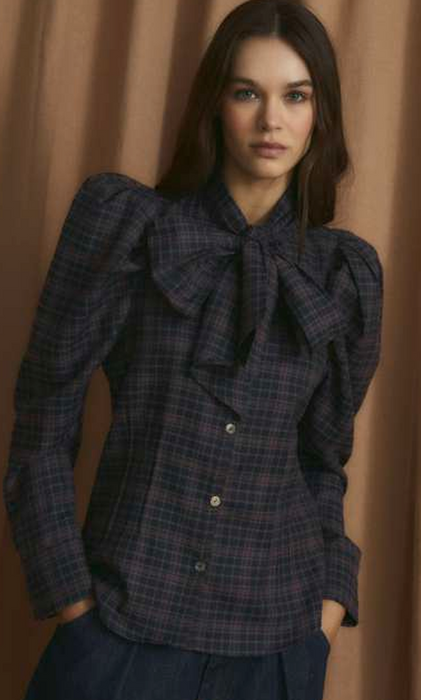 (Sophie+Lucie) BLUSA PAJARITA Madras Blouse - AZUL (Women's)
