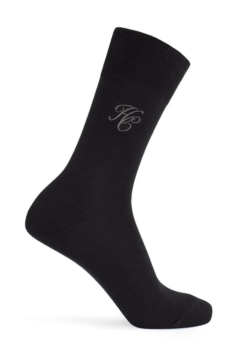 (Holland Cooper) Men's Sock Gift - Charcoal Houndstooth (Men's)