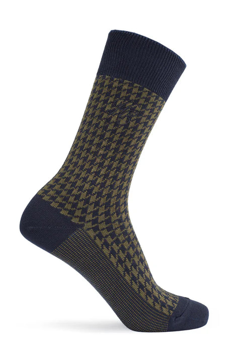 (Holland Cooper) Men's Sock Gift - Charcoal Houndstooth (Men's)