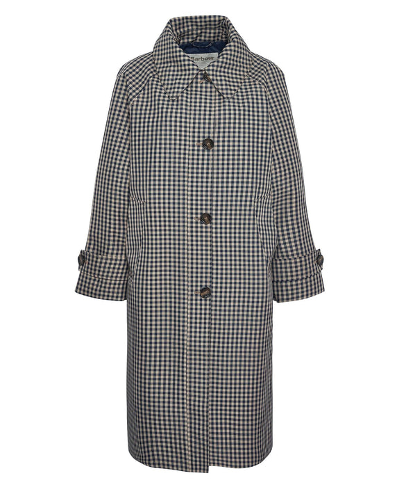 (Barbour) Nadine Checked Showerproof Car Coat (Women's)