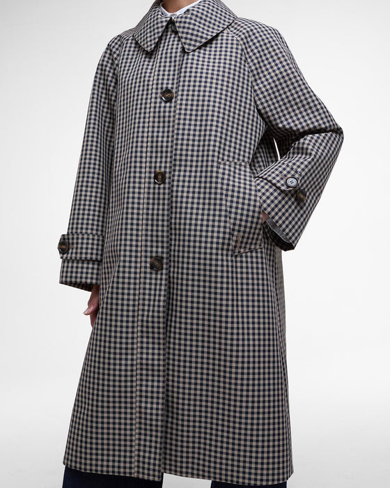 (Barbour) Nadine Checked Showerproof Car Coat (Women's)