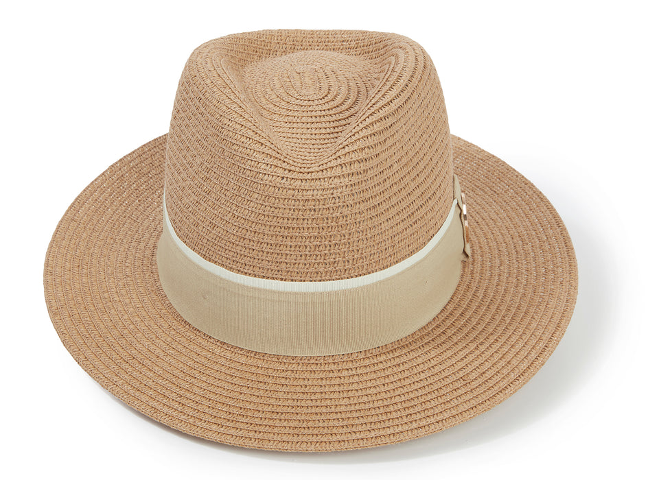 (Hicks & Brown) Orford Fedora  - Natural with Fawn Ribbon (Women's)