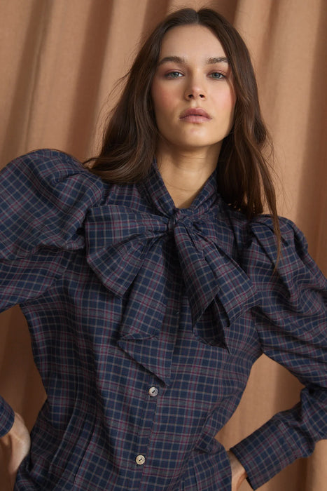(Sophie+Lucie) BLUSA PAJARITA Madras Blouse - AZUL (Women's)