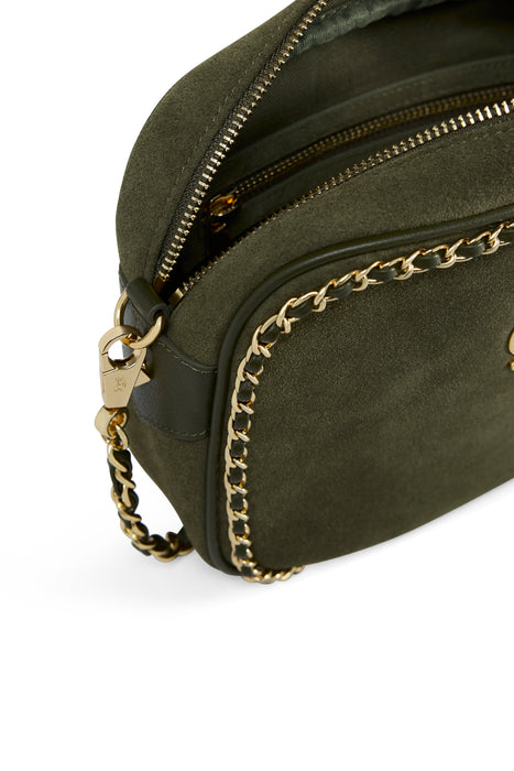(Holland Cooper) Soho Camera Bag - Olive Suede (Women's)