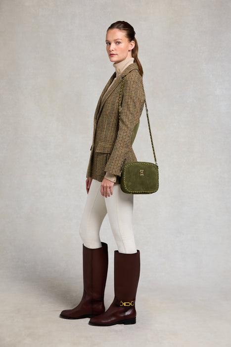 (Holland Cooper) Soho Camera Bag - Olive Suede (Women's)