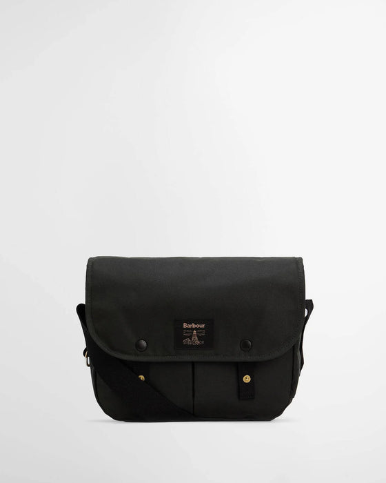 (Barbour) Field Waxed Riever Crossbody Bag - Sage (Men's)