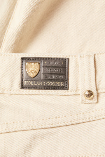 (Holland Cooper) Utility Denim Shorts - Oat (Women's)