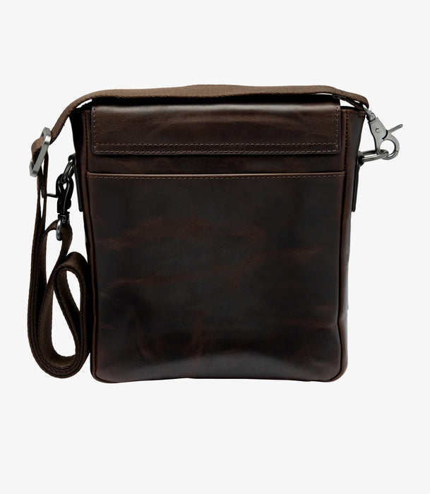 (Loake) Stratford Cross Body Bag - Dark Brown Calf (Men's)