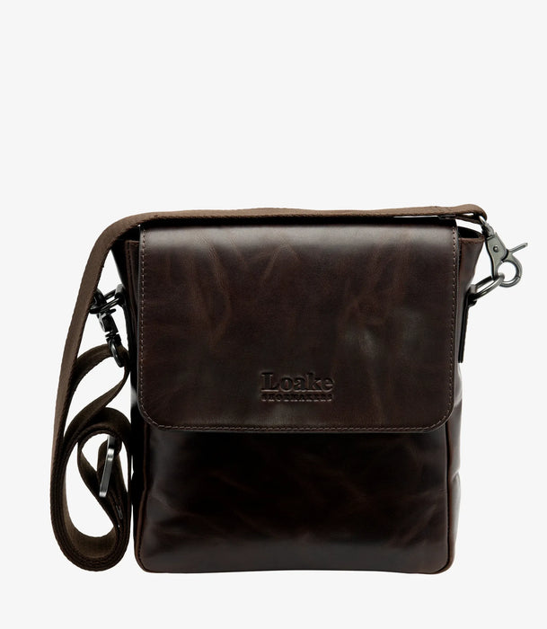 (Loake) Stratford Cross Body Bag - Dark Brown Calf (Men's)