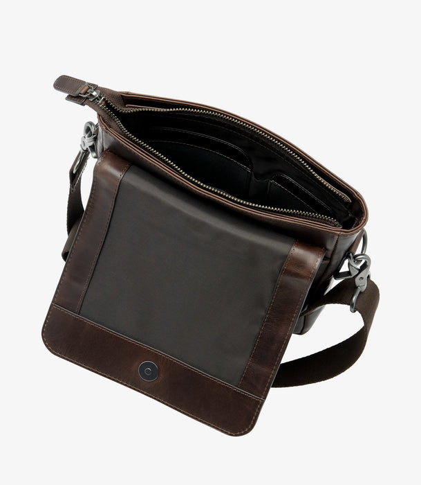 (Loake) Stratford Cross Body Bag - Dark Brown Calf (Men's)