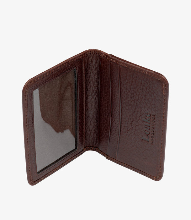 (Loake) Fenchurch Card Holder - Dark Brown Grain Calf Leather (Men's)