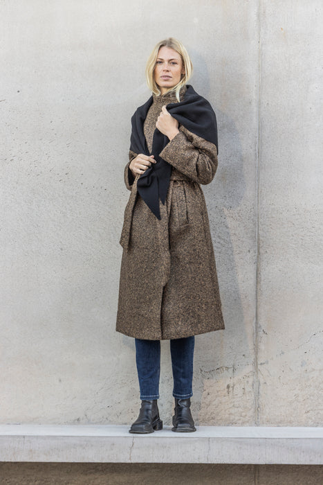 (Red Green) Sora Coat - Dark Brown Melange (Women's)