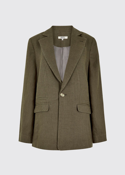 (Dubarry) Avonlea Tailored Linen Jacket - Khaki (Women's)