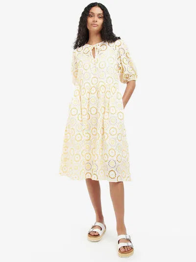 (Barbour) Edis Dress- White/Sunrise (Women's)