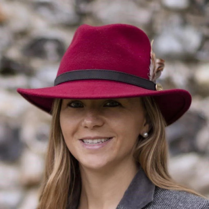 (Hicks & Brown) Suffolk Fedora, Gamebird - Maroon (Women's)
