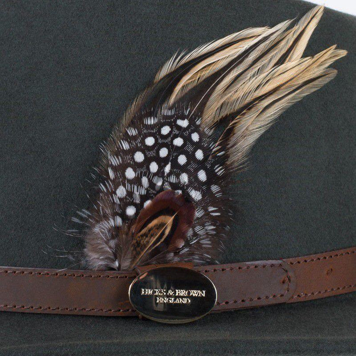 (Hicks & Brown) Suffolk Fedora Guinea & Pheasant - Olive (Women's)