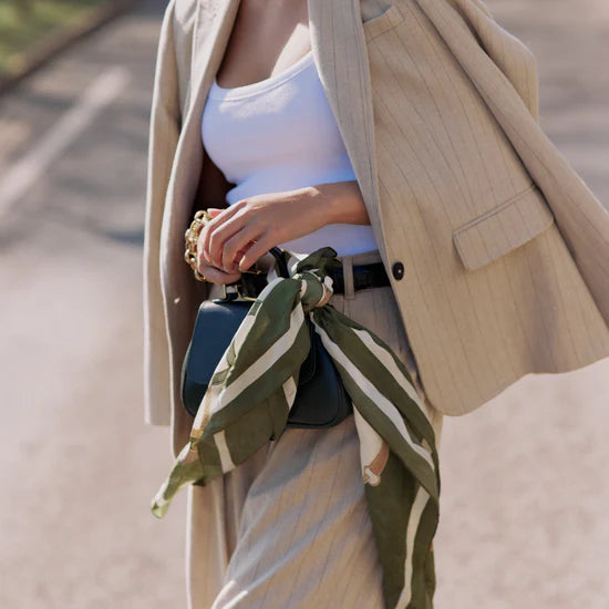 (Hicks & Brown) Melford Silk Scarf - Olive Green (Women's)