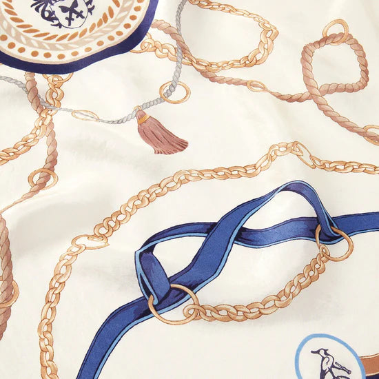 (Hicks & Brown) Melford Silk Scarf - Navy (Women's)