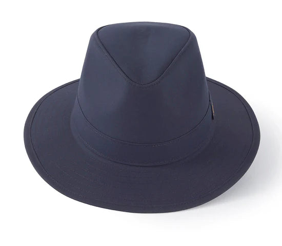 (Hicks & Brown) Darsham Wax Fedora Hat - Navy (Women's)