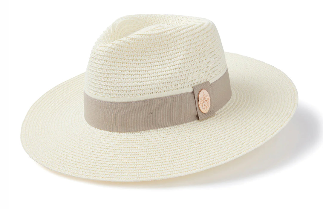 (Hicks & Brown) Hemley Fedora - Cream with Pebble Ribbon (Women's)