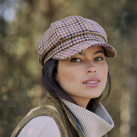 (Hicks & Brown) Higham Tweed Baker Boy - Mulberry (Women's)