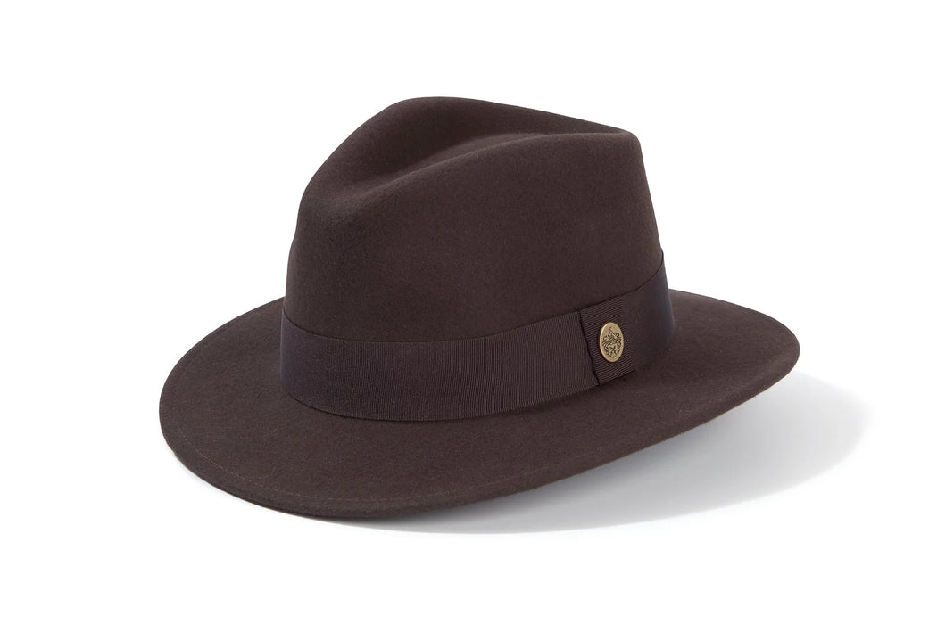 (Hicks & Brown) Norfolk Fedora - Dark Brown (Women's)