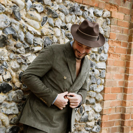 (Hicks & Brown) Wingfield Trilby Hat - Dark Brown (Men's)