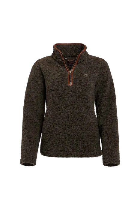 (Holland Cooper) Country Quarter Zip Fleece - Khaki Borg (Women's)