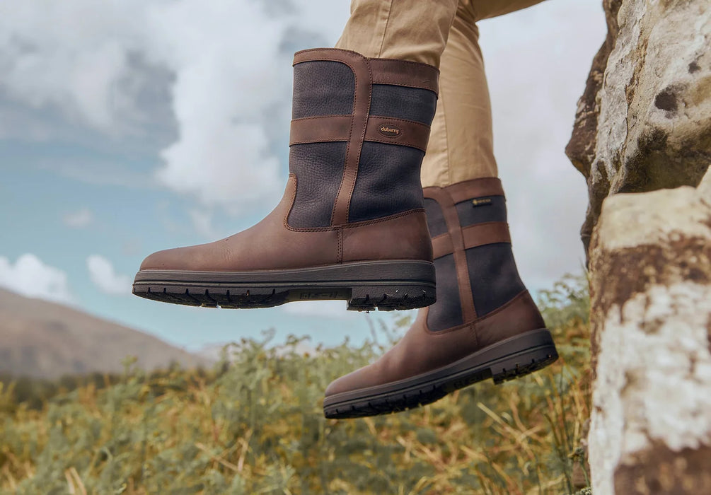 (Dubarry) Roscommon Ladies Country Boot - Navy/Brown (Women's)