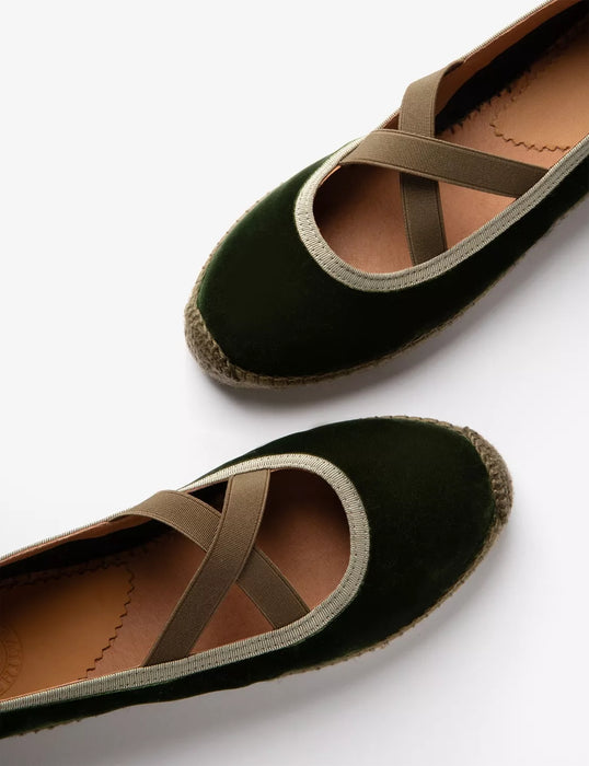 (Penelope Chilvers) Chico Velvet Espadrille - Khaki (Women's)