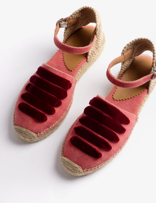 (Penelope Chilvers) Low Mary Jane Dali Espadrille - Cherry (Womens)