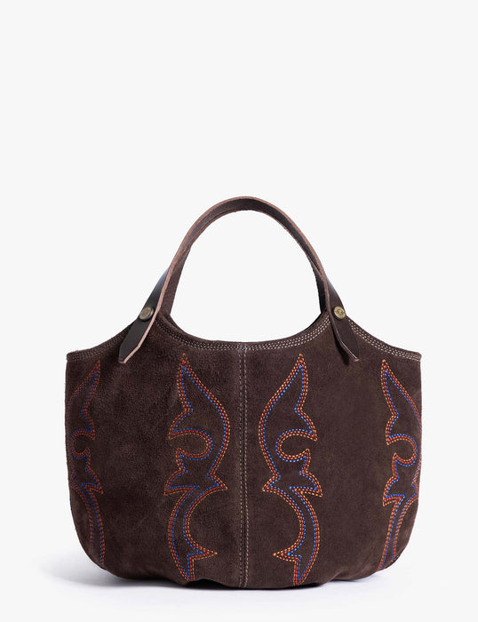 (Penelope Chilvers) Mini Pillow Embroidered Bag - Bitter Chocolate (Women's)
