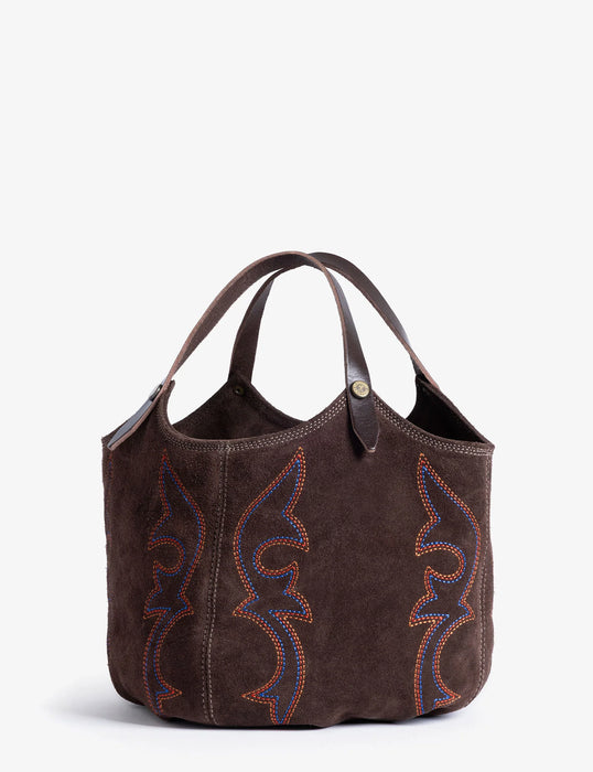 (Penelope Chilvers) Mini Pillow Embroidered Bag - Bitter Chocolate (Women's)