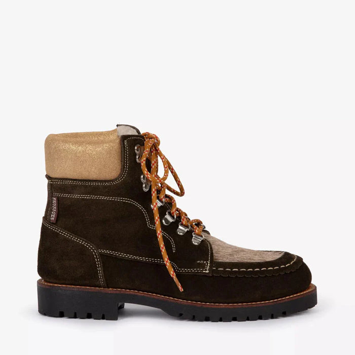 (Penelope Chilvers) Pioneer Suede Boot  - Khaki / Gold (Women's)