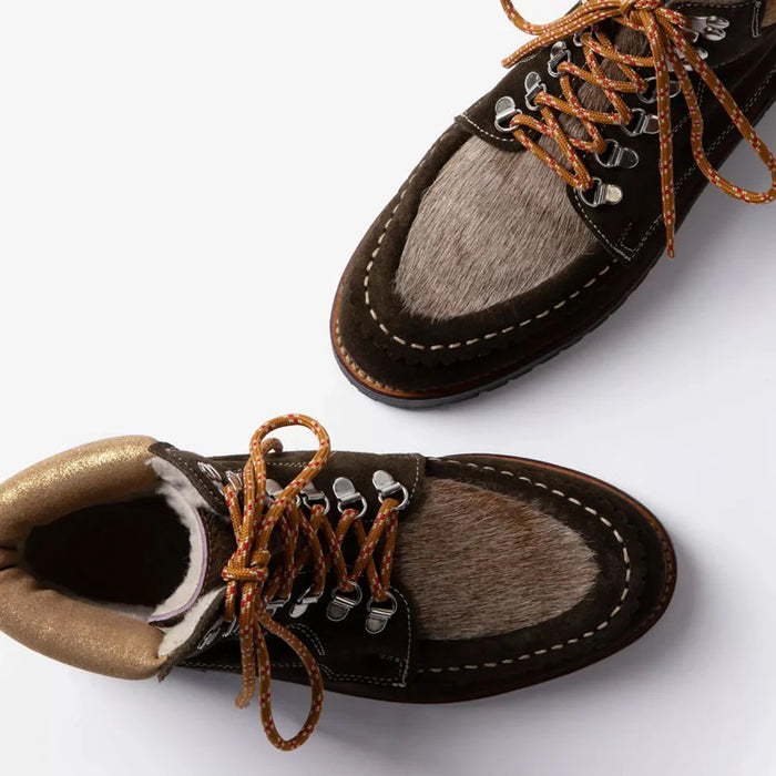 (Penelope Chilvers) Pioneer Suede Boot  - Khaki / Gold (Women's)
