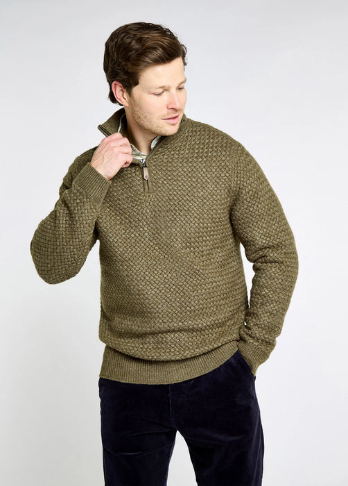 SALE - Dubarry - Power Zip Neck Sweater - Dusky Green (Men's)