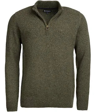 (Barbour) Essential Patch Zip Knitted Jumper - Seaweed (Men's)