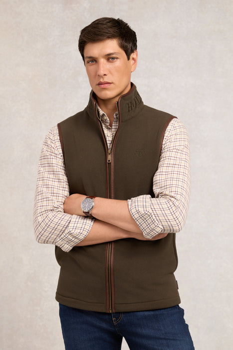 (Holland Cooper) Country Fleece Gilet - Khaki  (Men's)